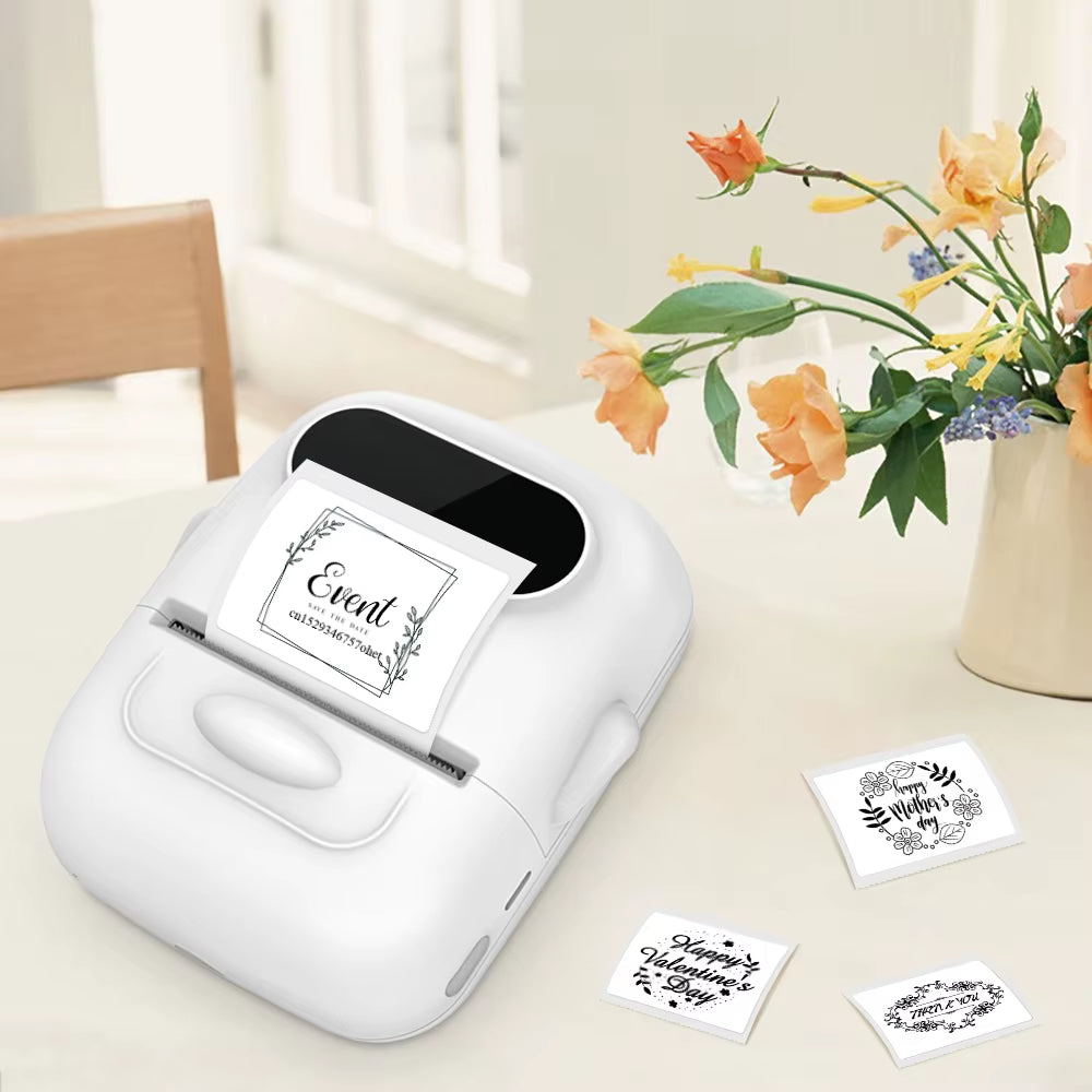 Portable Mini Printer E210 Thermal Adhesive Label Printer without Ink Bluetooth Sticker Printer Barcode Price Tag Label Maker