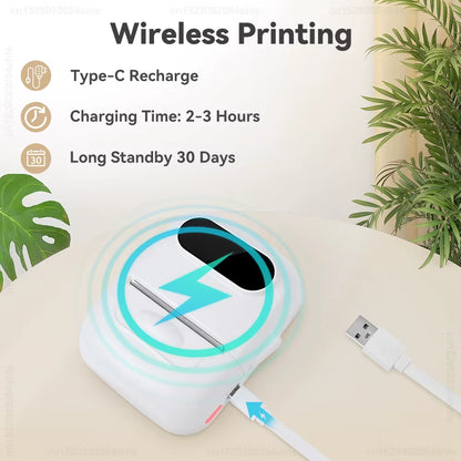 Portable Mini Printer E210 Thermal Adhesive Label Printer without Ink Bluetooth Sticker Printer Barcode Price Tag Label Maker