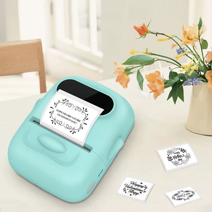 Portable Mini Printer E210 Thermal Adhesive Label Printer without Ink Bluetooth Sticker Printer Barcode Price Tag Label Maker