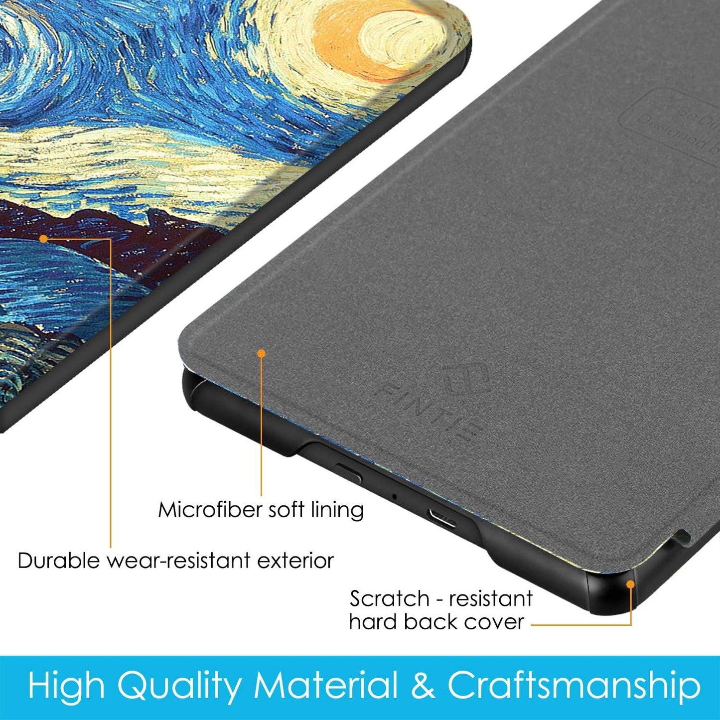 Slimshell Case for 6" Kindle Paperwhite (10Th Generation, 2018 Release) - Premium Lightweight PU Leather Cover with Auto Sleep/Wake for Amazon Kindle Paperwhite E-Reader, Starry Night