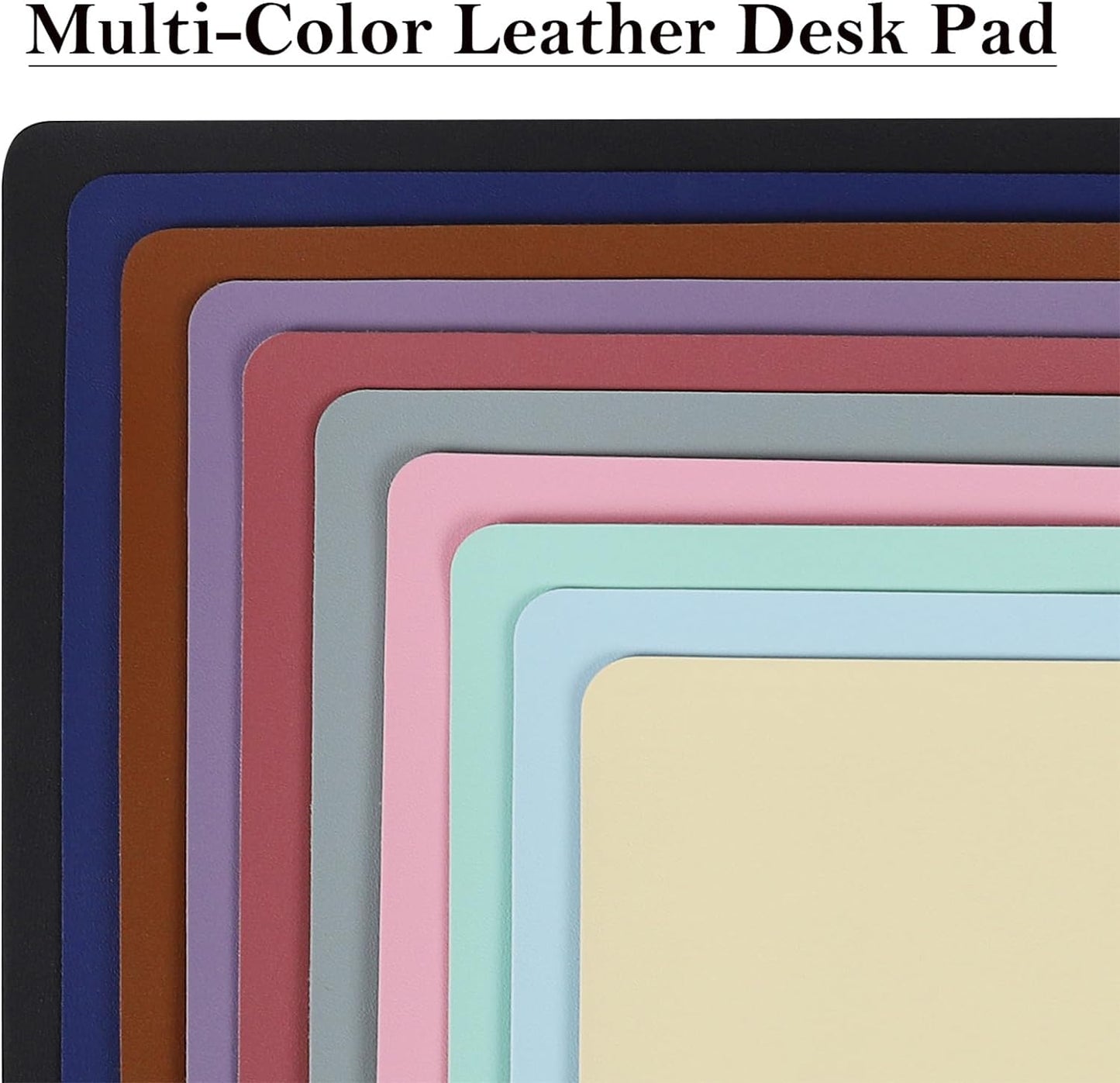 PU Leather Desk Pad with Suede Base, Multi-Color Non-Slip Mouse Pad, 32” X 16” Waterproof Desk Writing Mat, Large Desk Blotter Protector (Brown)