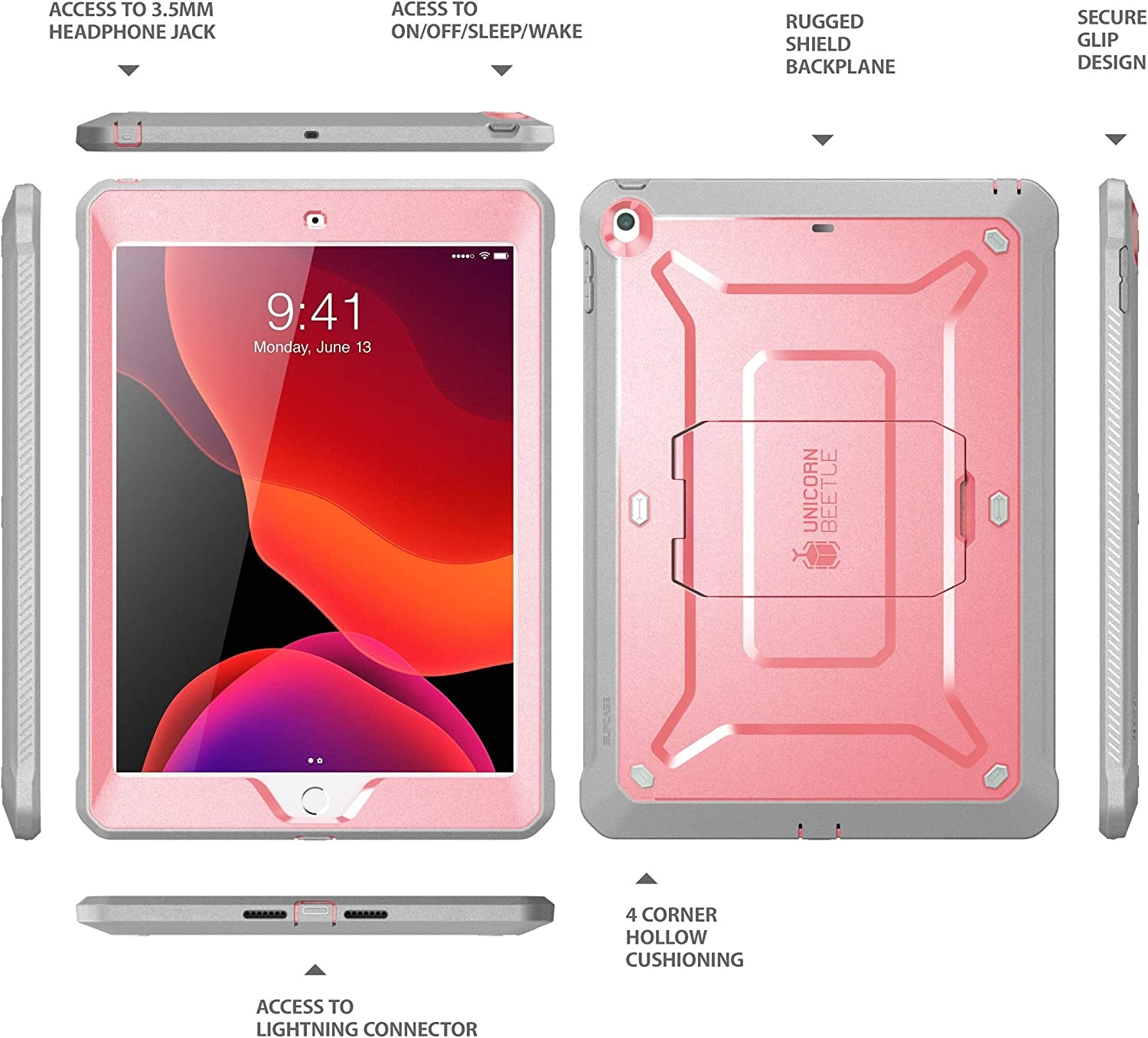 Unicorn Beetle Pro Series Case for Ipad 10.2 (2021/2020/2019), with Built-In Screen Protector Protective Case for Ipad 9Th Generation/8Th Generation/7Th Generation (Rosegold)